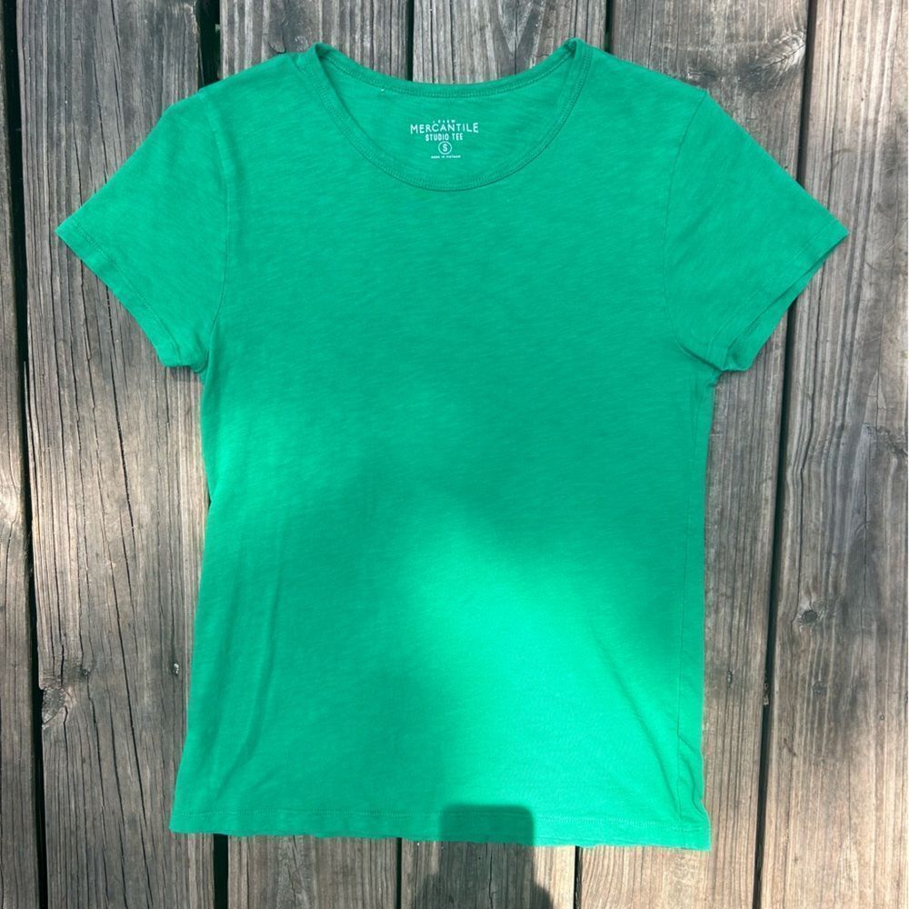 J Crew Mercantile Studio Tee Kelly Green Women’s